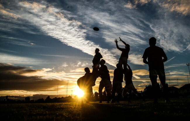 Dublin University warm up before the game
