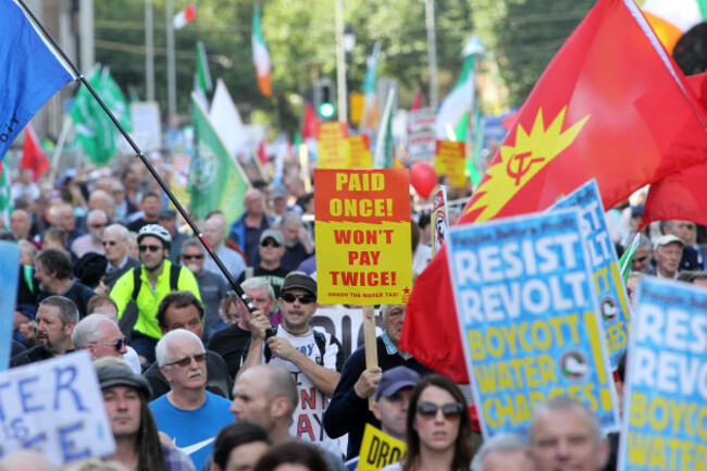 17/09/2016. Water Protest March. Pictured people m