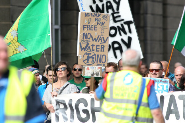 17/09/2016. Water Protest March. Pictured people m