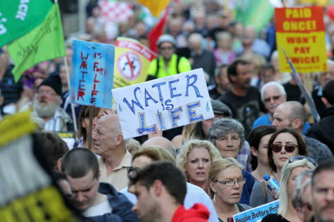 17/09/2016. Water Protest March. Pictured people m