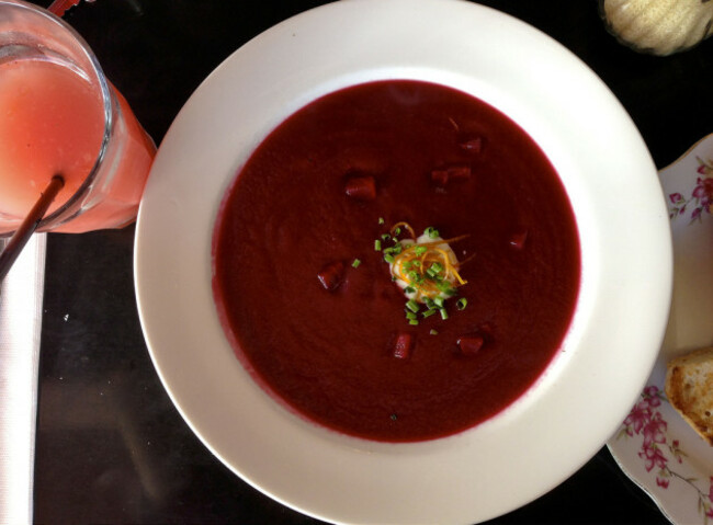 130407 Day 291 Beetroot soup, Mrs S