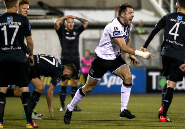 Brian Gartland celebrates scoring