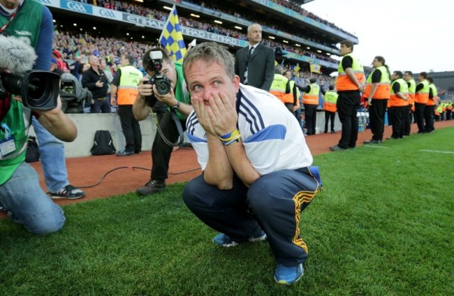 Davy Fitzgerald reacts at the final whistle