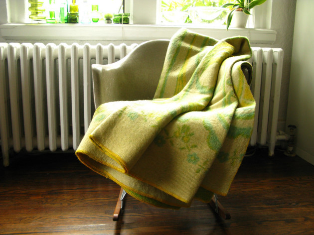 Green & Yellow wool blanket