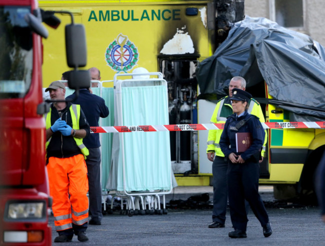 Ambulance fire at hospital