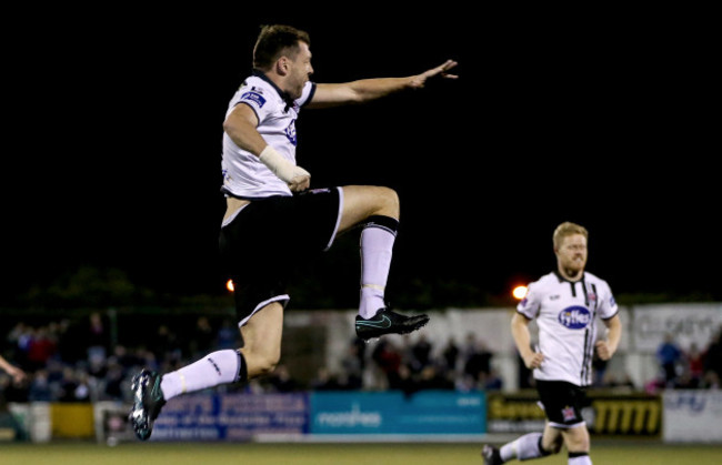 Brian Gartland celebrates scoring