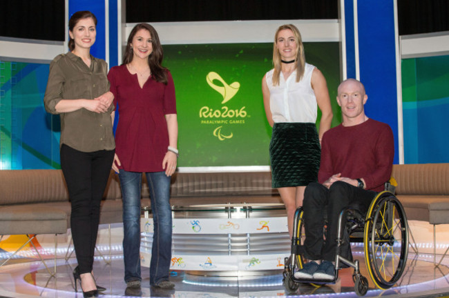 Joanne Cantwell and Dar&aacute;ine Mulvihill with Natalya Coyle and Mark Rohan