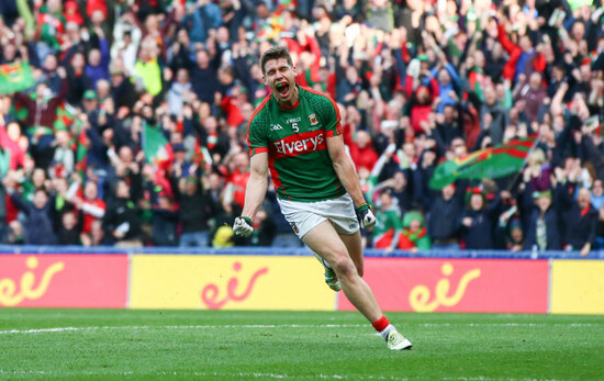 Lee Keegan celebrates scoring a goal