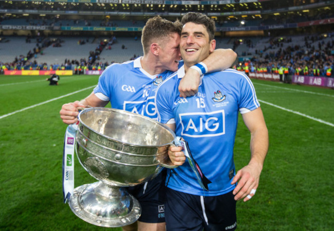 Paul Flynn and Bernard Brogan celebrate