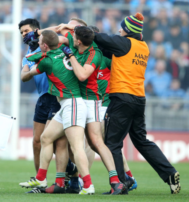 Tempers boil over between Dublin and Mayo players