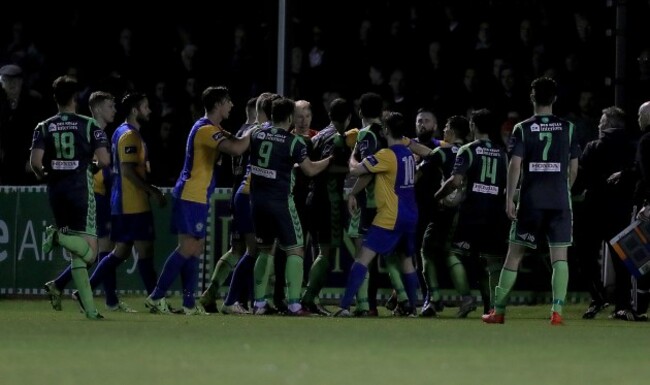 Tempers flare in the closing stages