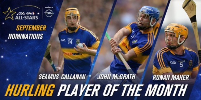 05.10.2016 Opel POTM September Hurling Nominees