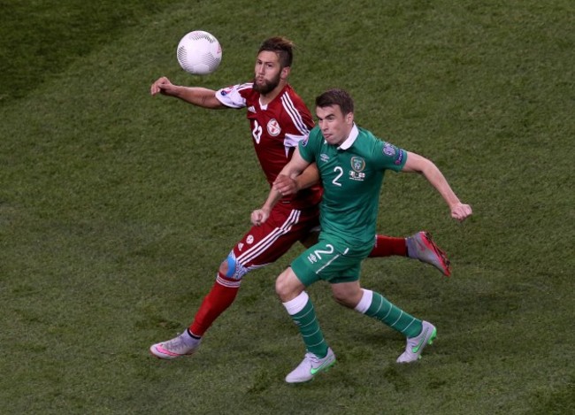 Seamus Coleman and Levan Mchedlidze