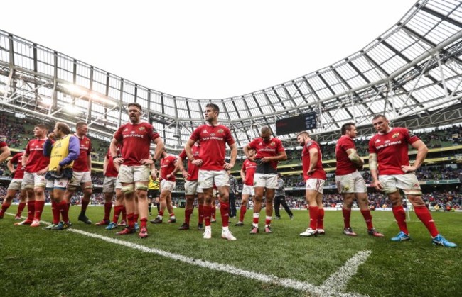 Munster&rsquo;s Billy Holland and Conor Murray after the match