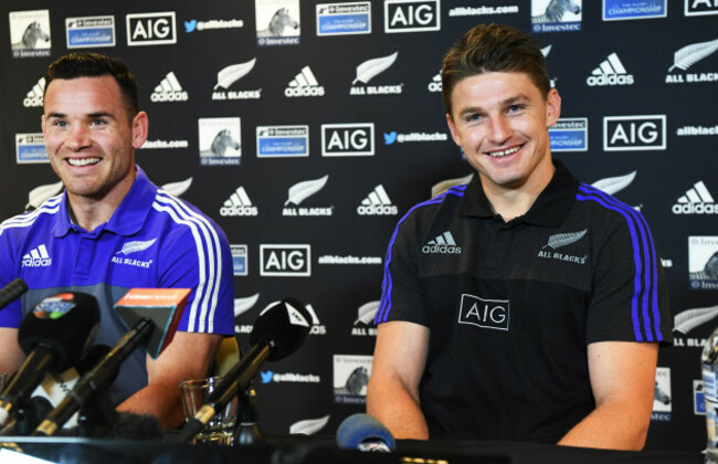 Ryan Crotty and Beauden Barrett