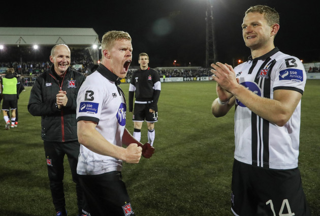 Daryl Horgan celebrates after the game