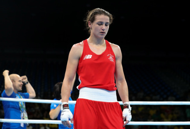 Katie Taylor dejected after losing her fight