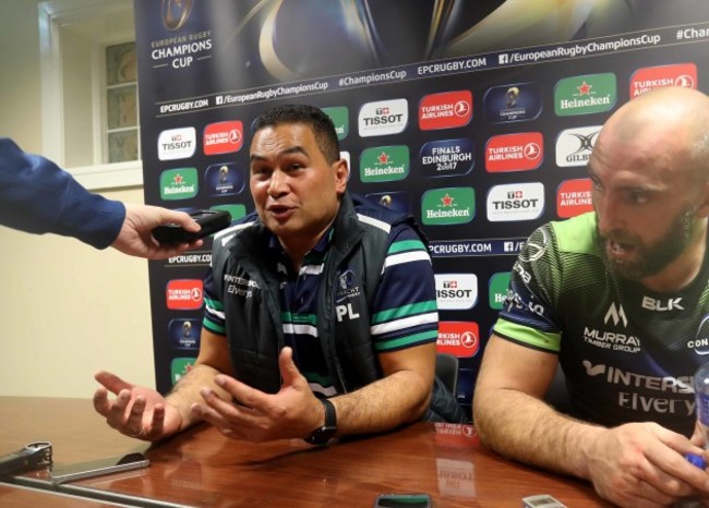 Connacht&rsquo;s head coach Pat Lam at the press conference after the match