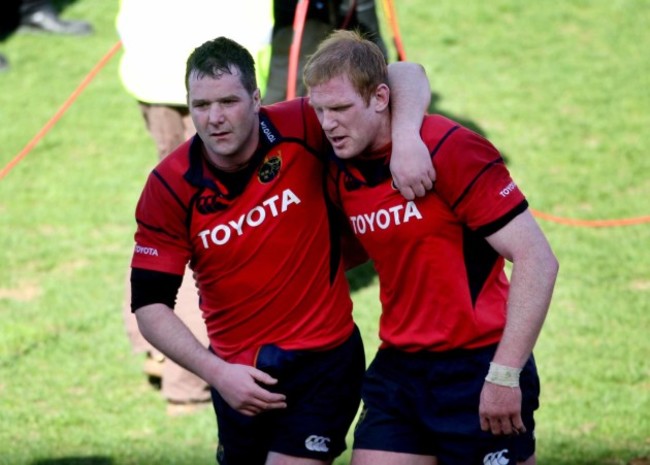 Anthony Foley and Paul O'Connell after the game