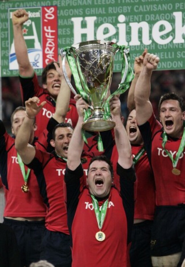 Anthony Foley raises the Heineken Cup