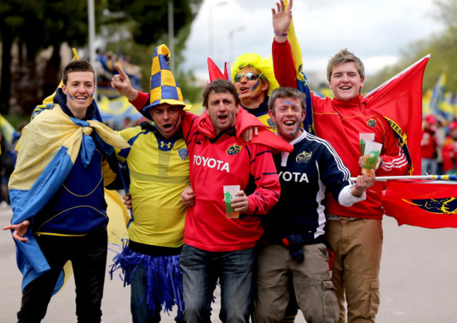 Clermont and Munster fans before the game