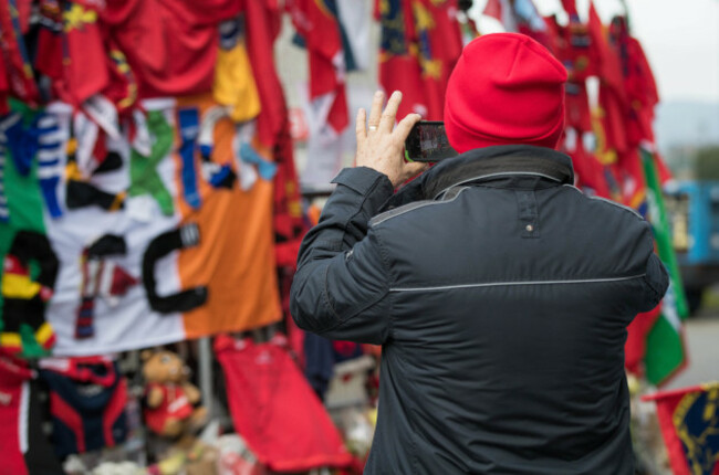 Tributes are paid to Anthony Foley outside Thomond Park