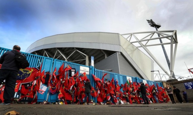 Tributes are paid to Anthony Foley outside Thomond Park