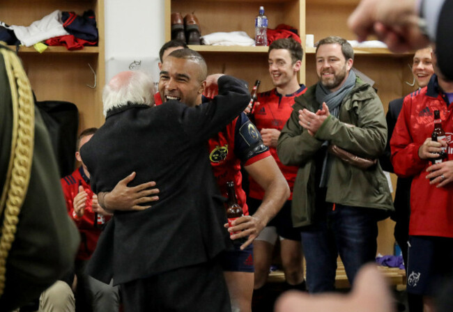 Simon Zebo with Michael D. Higgins