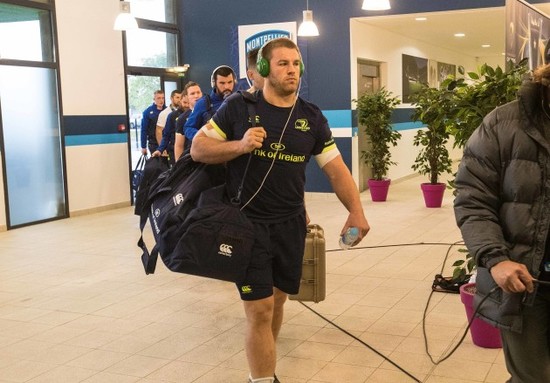 Leinster&rsquo;s Sean O'Brien arrives for the match