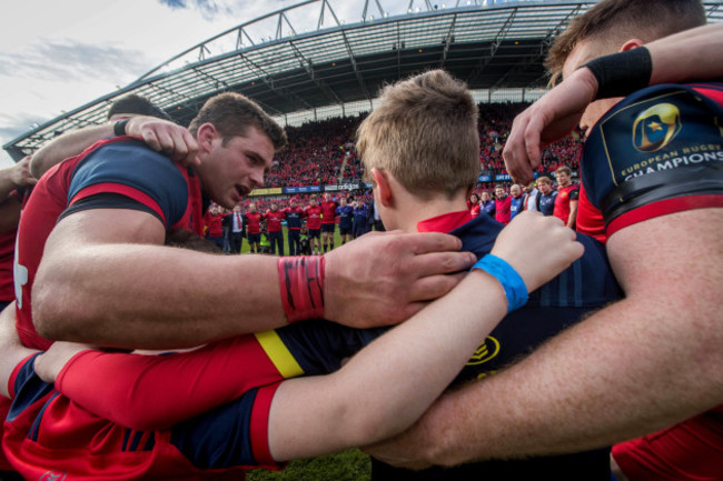 CJ Stander with Tony and Dan Foley