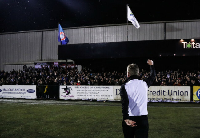 Stephen Kenny celebrates at the end of the game