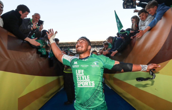 Bundee Aki celebrates