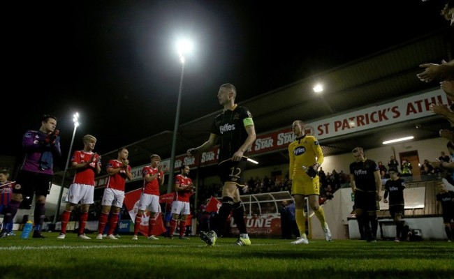 The Pat's players form a guard of honour