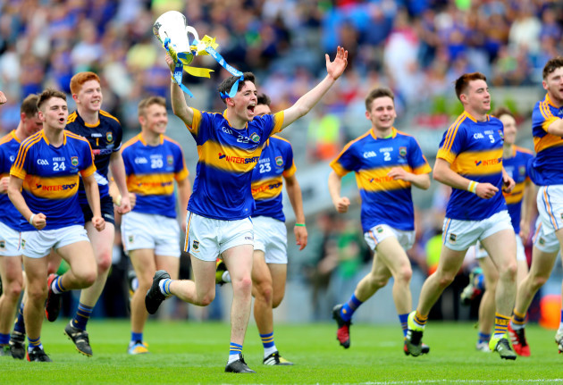 Tipperary players celebrate at the end of the game