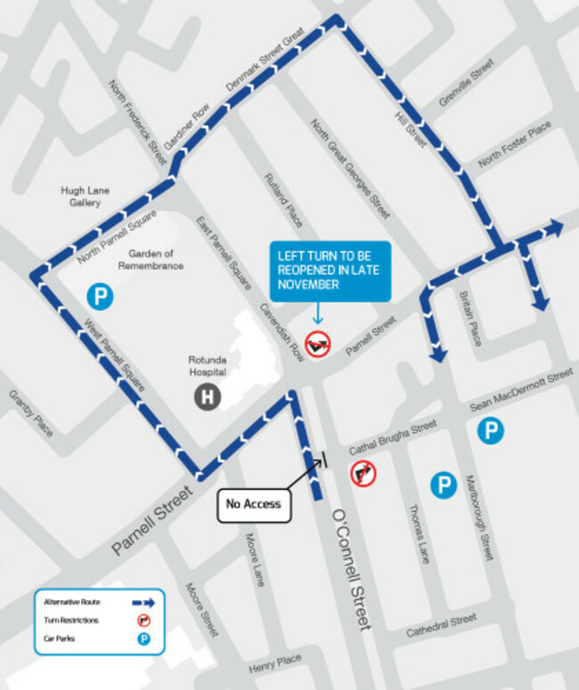 Luas-Cross-City-Cathal-Brugha-Access-from-9th-Nov-2016_map