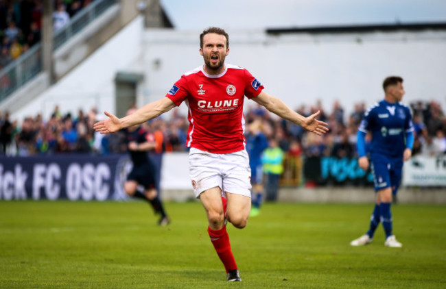 Conan Byrne celebrates scoring his sides second goal