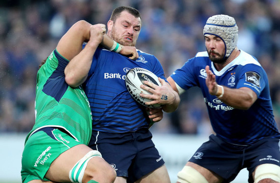 Cian Healy with Quinn Roux