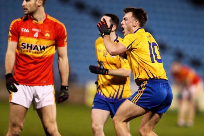 Darren McHale reacts after hitting the woodwork