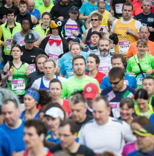 Runners dressed in costume for the Dublin Marathon