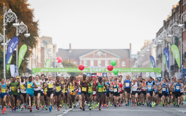 A view of the start of the Dublin Marathon