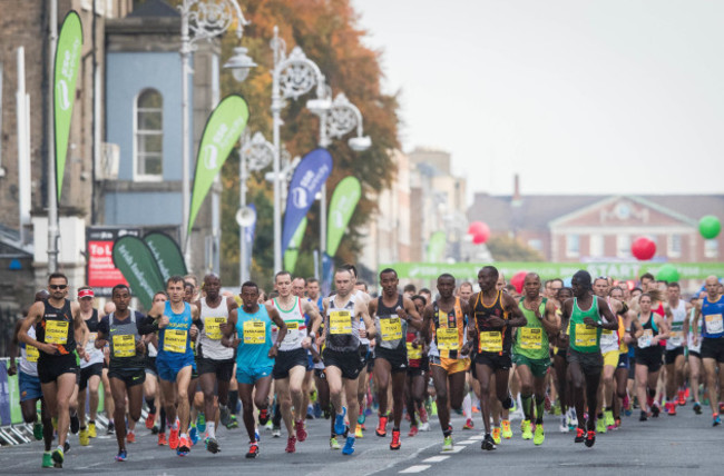 A view of the start of the Dublin Marathon