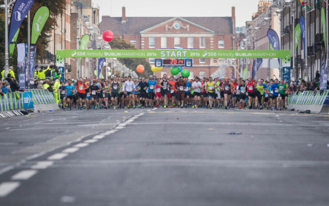 A view of the start of the Dublin Marathon