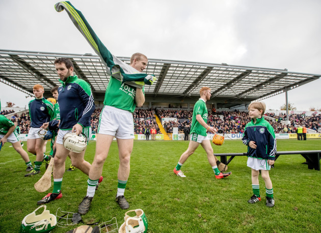 Henry Shefflin with his son Henry Jnr before the game