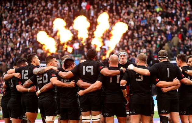 England vs New Zealand All Blacks The All Blacks huddle before the game