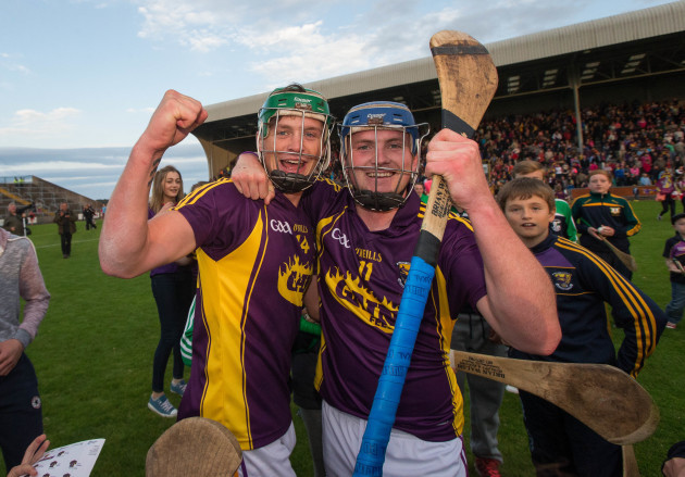 Conor McDonald and Kevin Foley celebrate after the game