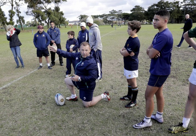 Richie Murphy with some young players from the school