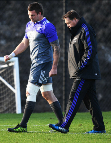 Liam Squire with head coach Steve Hansen