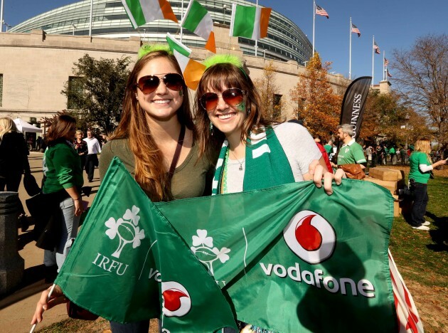 Fans before the match outside Soldier Field