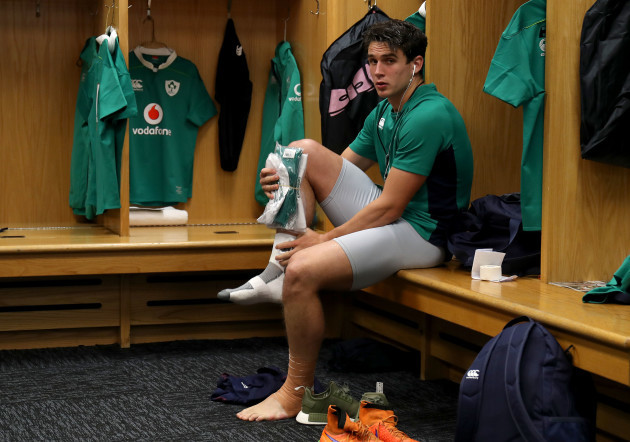 Joey Carbery in the dressing room