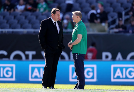 Joe Schmidt with Steve Hansen ahead of the game